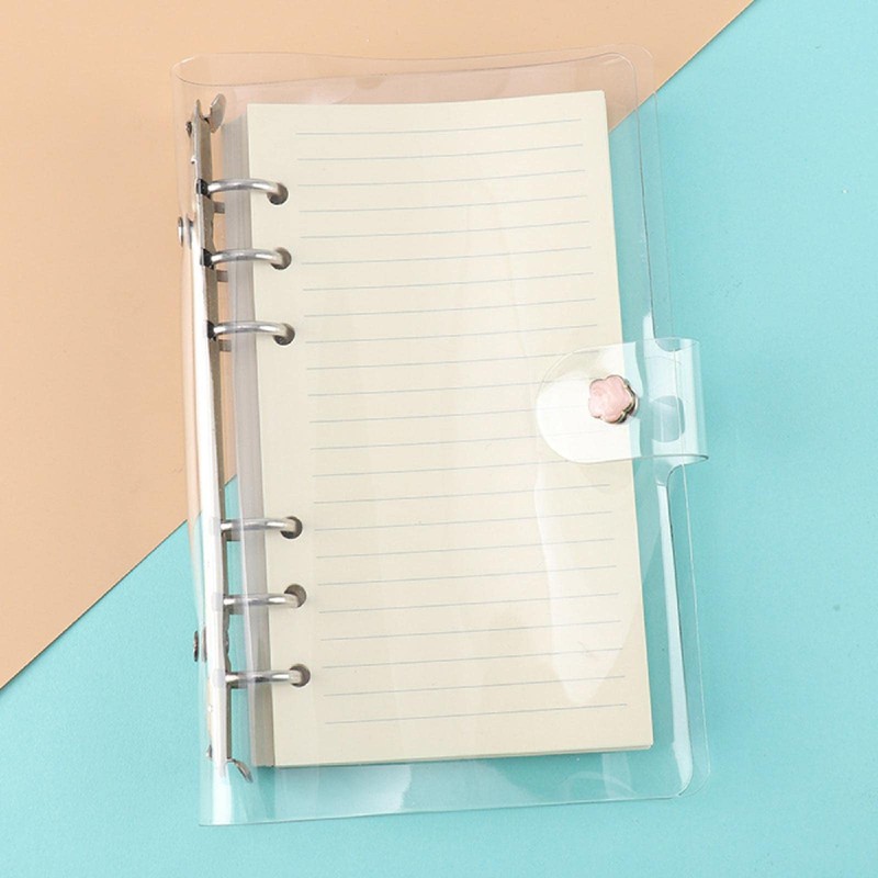 A6 Binder Cover, Clear Soft PVC 6 Hole Ring Binder