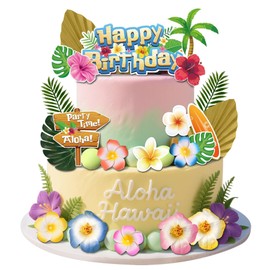 Decoración hawaiana para tartas