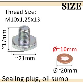 AERZETIX - C70434 - Locking screw, oil pan - compatible with Peugeot Citroën DS Fiat Ford Jeep Lancia Opel Mitsubishi Mazda Toyota Renault Volvo Mini Jaguar - OE numbers 11137543584