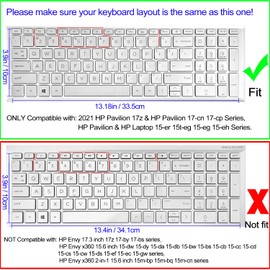 Sanfulin Silicone Keyboard Cover for 15.6 HP Pavilion & HP Laptop 15-eg 15t-eg 15-eh 15-er Series, HP Laptop 17 17-cn 17-cp 17z-cp Series, Cute Bunny