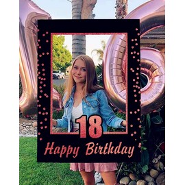 JeVenis 18 Birthday Party Photo Booth Props 18 Birthday Photo Frame 18 Birthday Party Decoration 18 Birthday Party Favors