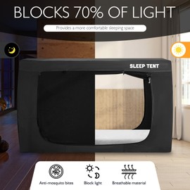 YAVIL Bed Tent Twin Bed Canopy Tents for Kid and Adult - Portable Dream Tent Indoor Sleeping 70% Blackout Tents