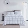 SLEEP ZONE Printed Plaid Queen Size Sheet Set 4 Piece