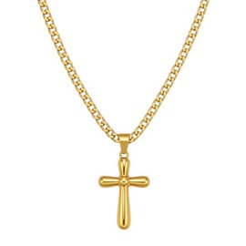 LiteVibe 14K Gold Cross Necklace for Women Gold Necklace for Women Crucifix Chain Necklace Dainty Gold Chain