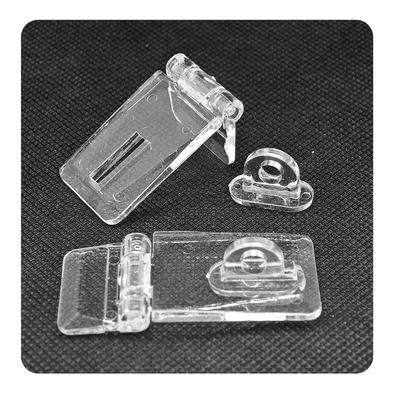 bociloy 12 Sets 55x25mm Mini Hinge Hasp, Clear Acrylic Hasp
