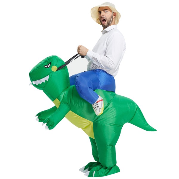 TOLOCO Inflatable Costume Adult, Halloween Costumes for Men, Dinosaur Adults, Blow up T REX