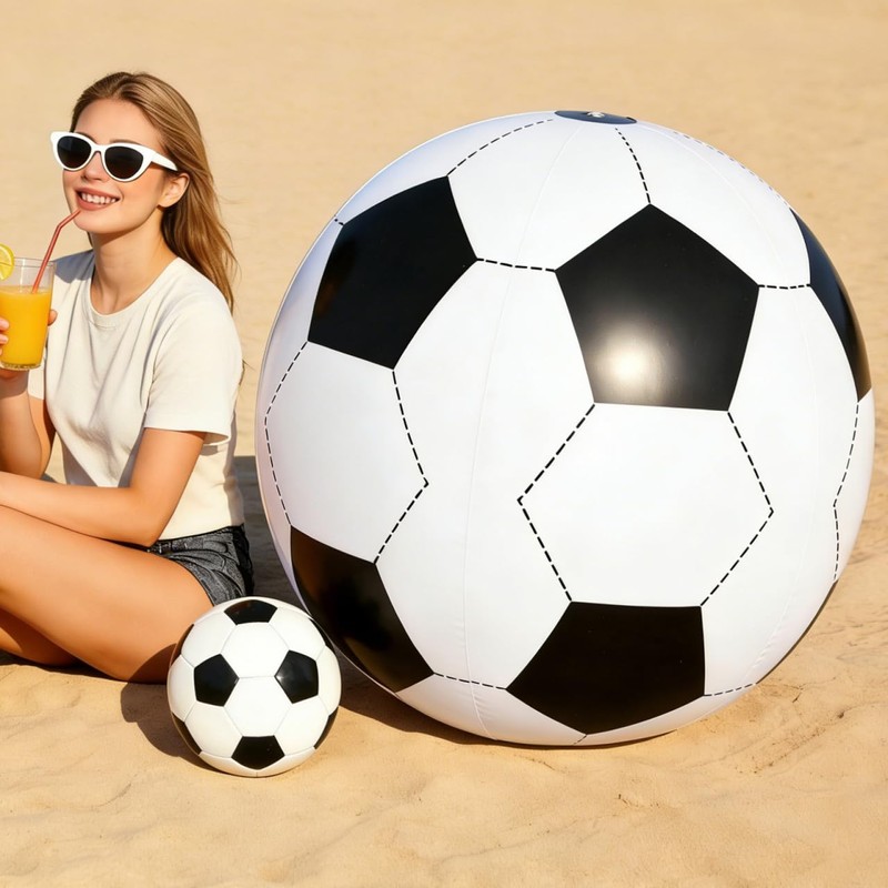 Lurrose ビーチボール サッカーボール 80cm 大号 巨大 インフレータブル ジャンボ 丈夫なPVC 厚手