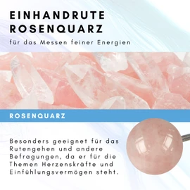 Rose Quartz Crystal One-Hand Rod - Tensor - Rod of Stainless Steel in Gift Box