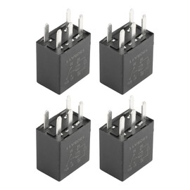 Relay G8V-RH-1C7T-R-DC12 4PCS High-Performance 5 Pin Electromechanical Automotive Relays, Multi-Purpose Power Relay for Fuel Pump, Replace Electrical System Relay for Automotive, Black