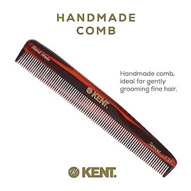 Kent F3T - Peine de tocador hecho a mano para hombres y mujeres, peine alisador de pelo de dientes finos para el cuidado diario del cabello, barba y b