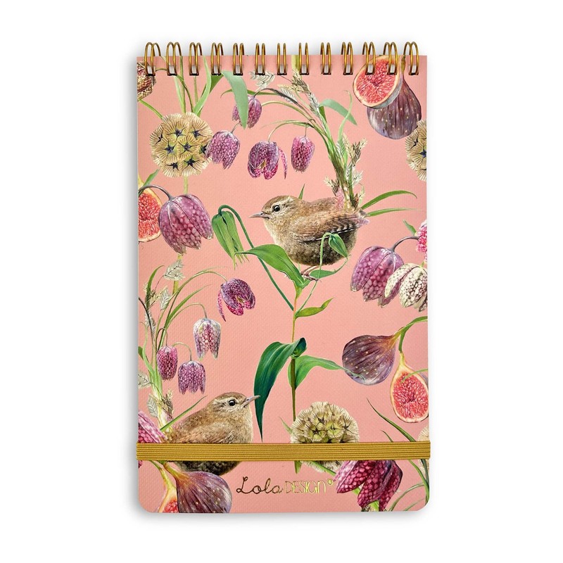 Lola Design - Top Spiral Notepad with Elastic Closure, Wren