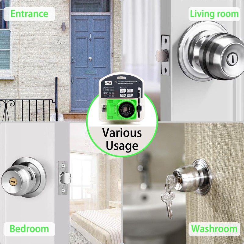 RKK 1-3/8" - 1-3/4" Door Lock Installation Kit Door Hole