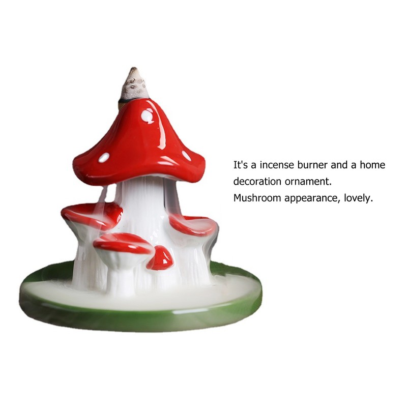 Mushroom Backflow Incense Burners Cute Waterfall Incense Holder with 20