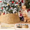 27in Christmas Tree Collar, Natural Christmas Tree Ring Woven Rattan