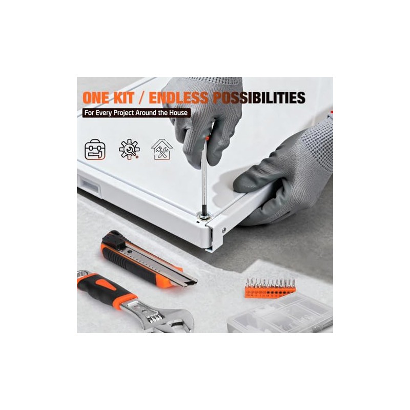 248-Piece Tool Set - General Household Hand Tool Kit with
