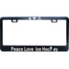 ZzUSoo Ice Hockey Peace Love License Plate Frame, 12 X