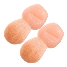 Baluue 2pcs Mini Makeup Brush for Nail Dust and Blush Application Ergonomic Powder Brush for Loose Powder and Cheeks Portable Beauty Tool for Travel