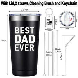 Grifarny Best Dad Ever Gifts - Dad Gifts from Daughter, Son - Christmas, Birthday Gifts for Dad, Fathers Day Gift - Dad Tumbler Cup 20oz