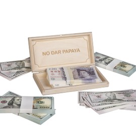 TREELIKESU Wooden Box Dollar 21 x 10 x 4 cm with Magnet | No DAR Papaya | Gift Box, Storage Box with Lid, Wooden Box, Jewellery Box, Wooden Box