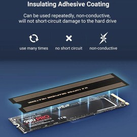 2pcs M.2 2280 NVMe SSD Heatsink, Laptop NVMe M.2 Heatsink, Graphene Dual Layer Heatsink Copper, for M.2 2280 SSD Laptop