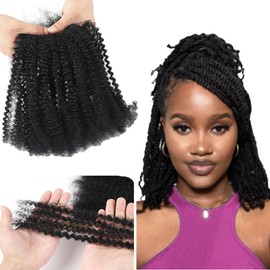 Kiss darling LASHES Raw Afro Kinkys Bulk Human Hair for Dreadlocks Extensions Repair Locs, Twist Braiding Afro Kinky for Micro Locs,Twists,Braids,Repair, Natural Black Color,20inch 100g