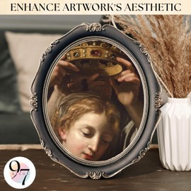 97 Decor Black Vintage Picture Frames 8x10 - Black Oval Frame 8x10 With Glass Front, Gothic Ornate Frame 8x 10 For Photo Display Tabletop And Wall Mounting