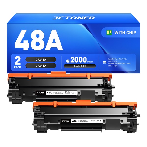 JCTONER 48A Black Toner Cartridge 2-Pack with chip High Yield