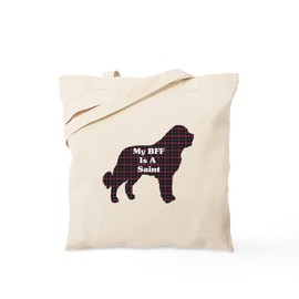 CafePress BFF Saint Bernard Tote Bag Reusable Natural Beige Canvas Shopping Bag