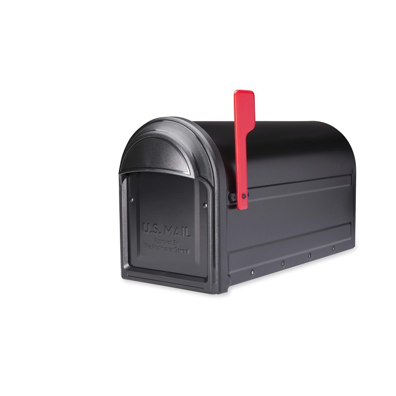 Architectural Mailboxes 7900-1B-R-10 Barrington Postmount Mailbox, Large, Black