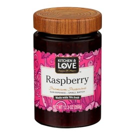 Kitchen & Love Raspberry Premium Preserves | Made with 70% Fruit, Small Batch, Artisanal, Sun-Ripened