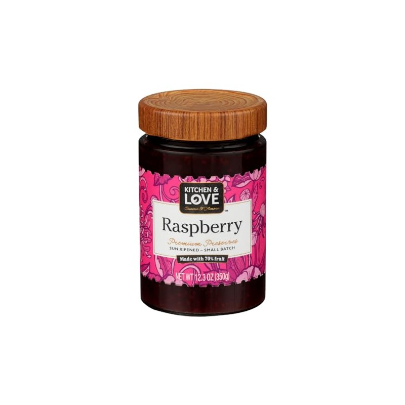 Kitchen & Love Raspberry Premium Preserves | Made with 70%