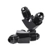 BOLUOYI Y Block Flare Fitting Adapter, AC Black Aluminum Alloy