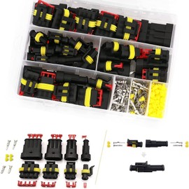 MUYI 384PCS Electrical Connectors Kit, 1/2/3/4 Pin Automotive Electrical Wire Connector Plug Car Electrical Connector Terminals Male and Female
