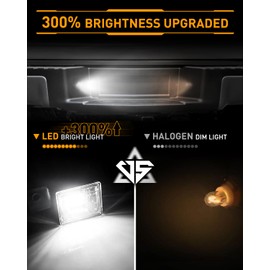 LESAUCE Full LED License Plate Light Lamp Assembly Fit for 2014-2023 Chevy Silverado GMC Sierra 15-22 Colorado Canyon Pickup Truck 6000K White, Plug N Play, 2PCS