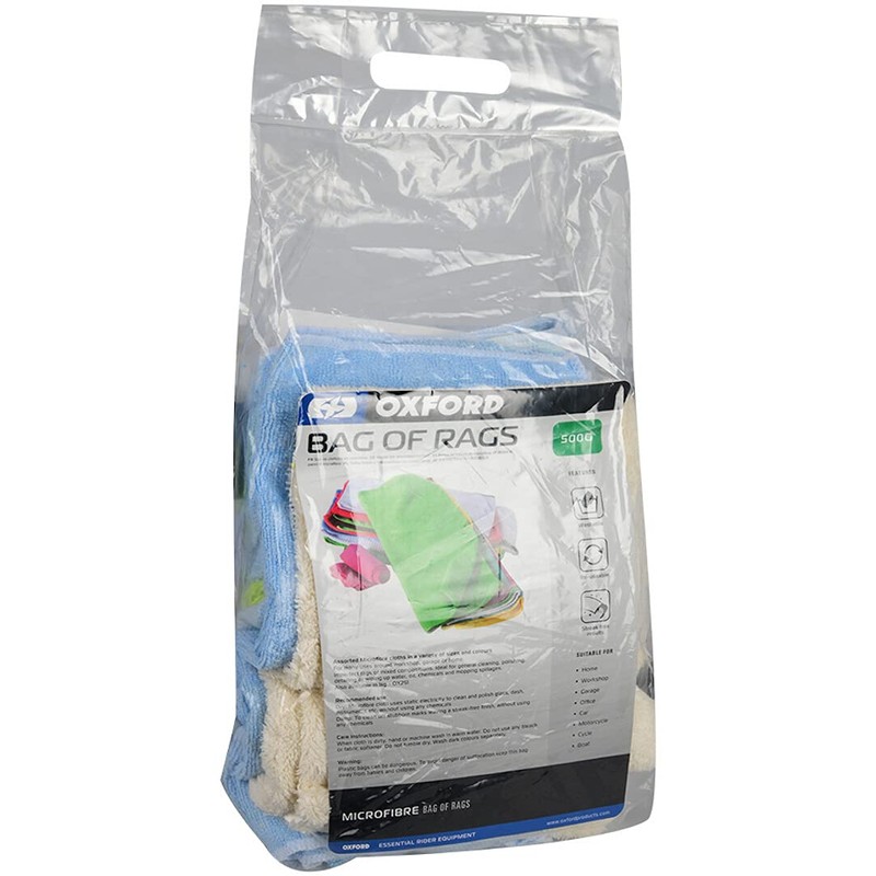OXFORD Microfibre Cloths. 500gm Mixed Pack. Cleaning/Polishing. Re-Usable. For Car/Bike/Boat