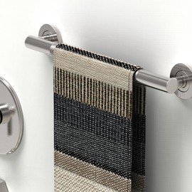 AmeriLuck 18 inches Designer Bath Safety Grab Bar with Anti-Slip Peened Grip, ADA Compliant 500lbs Loading Capacity, Brushed Nickel