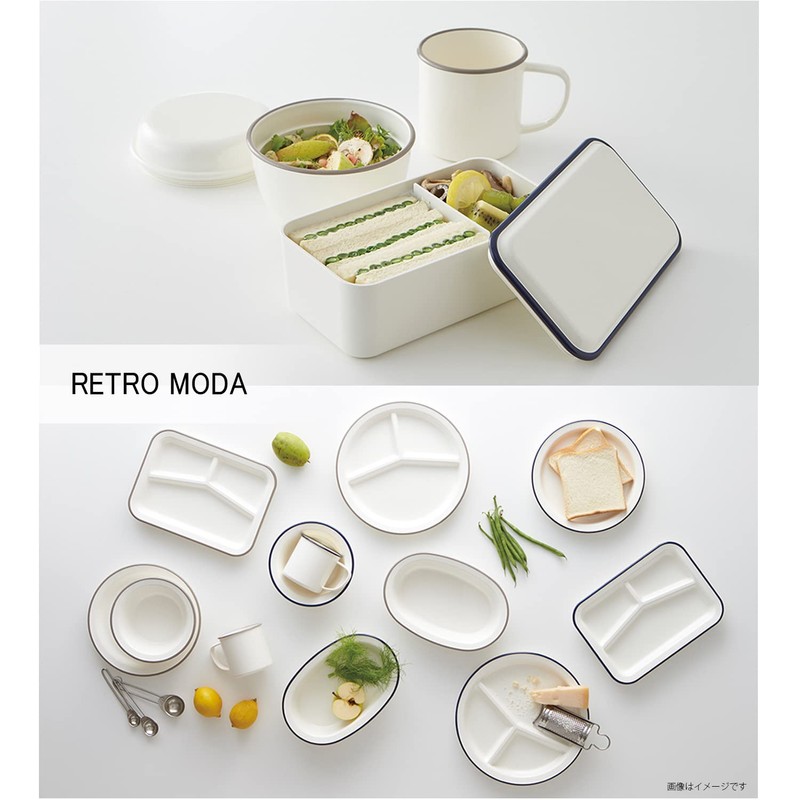 Takenaka Retro Moda Lunch Box, Square Lunch, Navy, Upper Level,