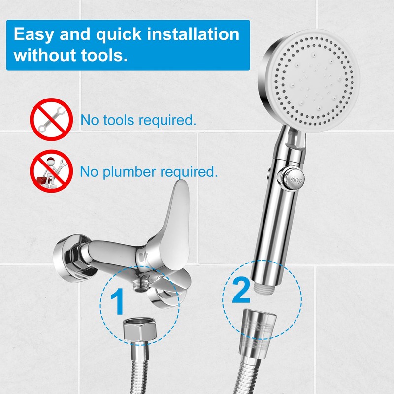 Shower Head and Hose, 5 Mode Water Saving Shower Heads