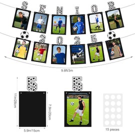 Soccer Graduation Decorations, Senior Night Party Decorations Senior 2025 Photo Banner Hanging Bunting Banners for Senior High School College Graduation Football Sport Theme Party Supplies