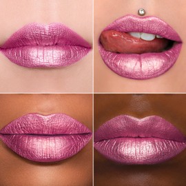 MAKI YIKA Metallic Pink Lipstick for Women Nude Pink Lipsticks Long Lasting Glitter Lipstick for Mother No Smudge No Transfer Liquid Lip Gloss (BR21 Sweet Rose)