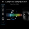 LJCZKA Blue Light Filter Glasses Rectangular Men Women Rectangular Glasses