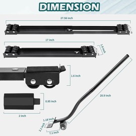 Appliance Rollers with Upgraded Furniture Lifter Tools, Extendable Appliance Heavy Duty Furniture Mover with Wheels Stand Sliders Washers Dryers Moving Base Kitchen Refrigerators Sofa Countertop Black