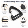 20Pcs Plastic Carabiner Clips, 1 Inch, Black Triangle Snap Hooks