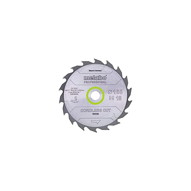 Metabo Cordless Cut Wood Professional Saw Blade 165 x 1.6