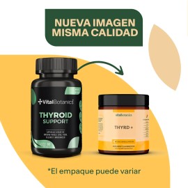 THYRD con Magnesio Potasio Selenio Yodo Zinc Ajo y Cúrcuma 60 capsulas de 500mg 2 meses VitalBotanics Suplemento Multivitamínico para Hombre y Mujer Libre de Gluten y Aditivos
