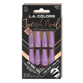 L.A. COLORS Lavish Nail Luxe Finish Nail Tip Kit (carded), Muse CNT471