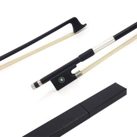 JinQu Carbon Fiber Violin Bow,Anti-Deformation,Durable and well balanced, Made with bouncy Mongolian Horse Hair,For Professional, Beginner, Adults, Kids Violins Practice (1/2)