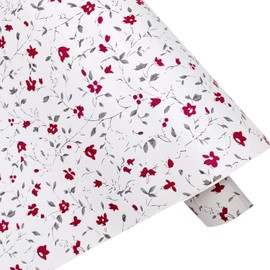 Yifely Red Rural Floral Shelf Liner Locker Decor Sticker Self-Adhesive Furniture Paper 17.7 Inch by 9.8 Feet
