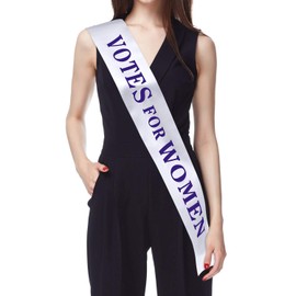 6 Pieces Votes for Women Satin Sash for Women Rights Adult Suffragette Protest Costume Accessories, White and Purple, One Size