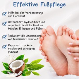 Soleneva 2PCS Urea Creme 42 Prozent, Fußcreme für Trockene Füße & Rissige Fersen, Schrundensalbe zur Hornhautentfernung, Für Hände, Knie & Ellenbogen, Schnell Einziehend & Nicht Fettend Fusspflege